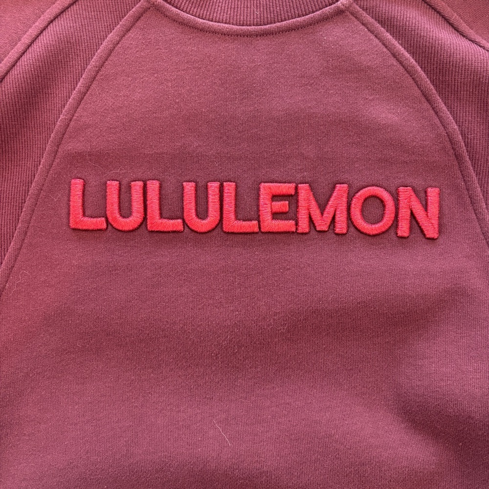 Lululemon Burgundy and Red Scuba Oversized Pullover Wordmark Size M/L - Picture 4 of 6